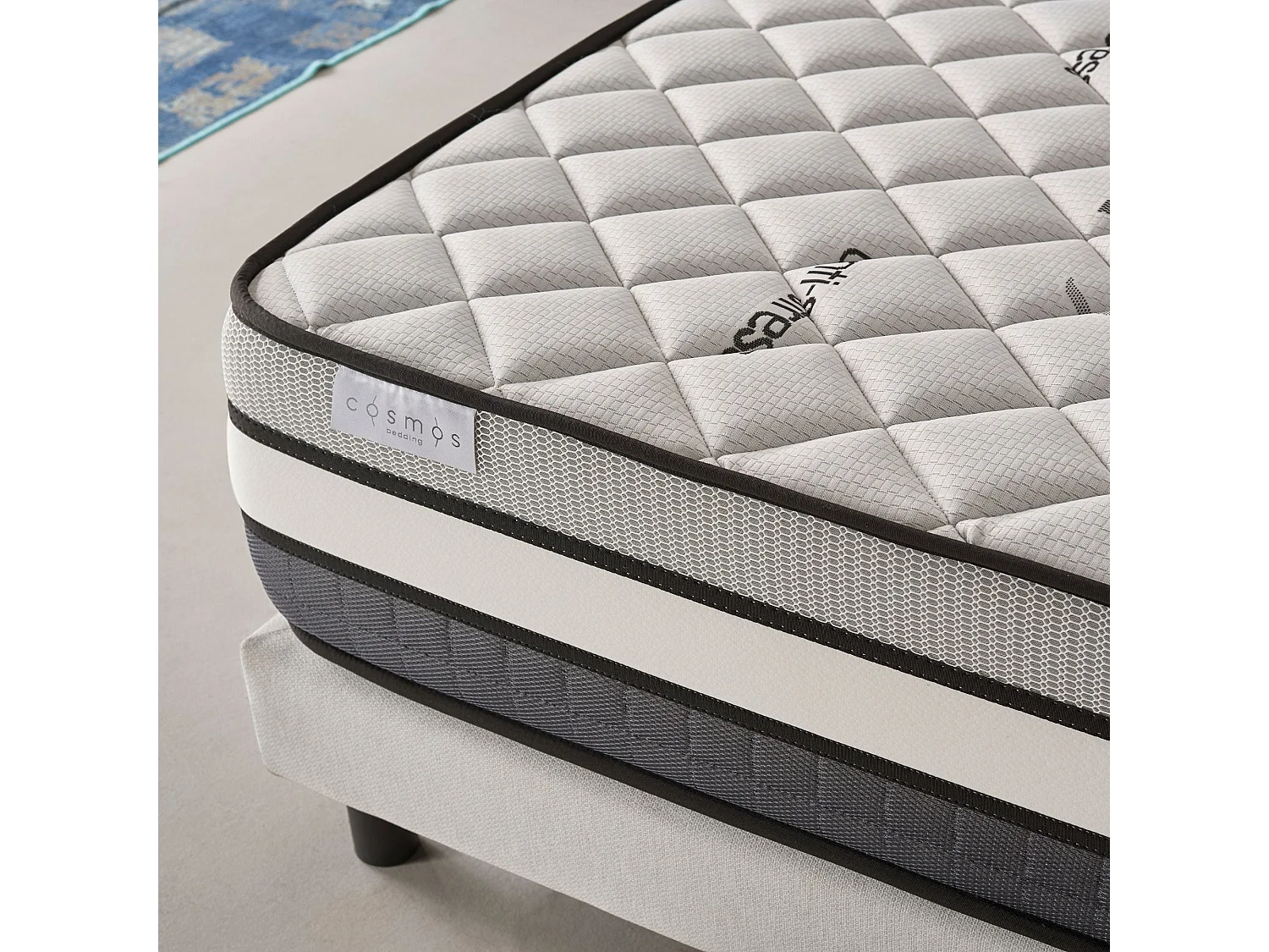 Cosmos - Matelas Solar à ressorts ensachés 140x200  cm - Épais 24 cm - Visco Thermorégulateur - Tissu Premium - Haute Qualité - Respirabilité optimale