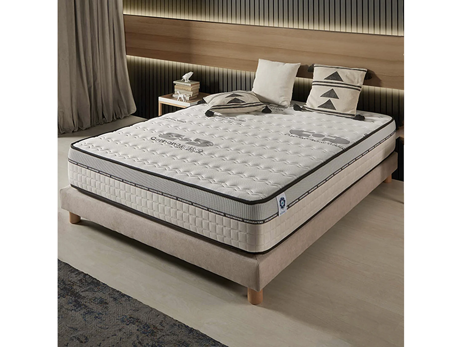 Naturalex - Matelas Visco-carbone à ressorts ensachés 140x190 cm - Épais 30 cm - Visco Thermorégulateur - Tissu Premium - Haute Qualité - Respirabilité optimale