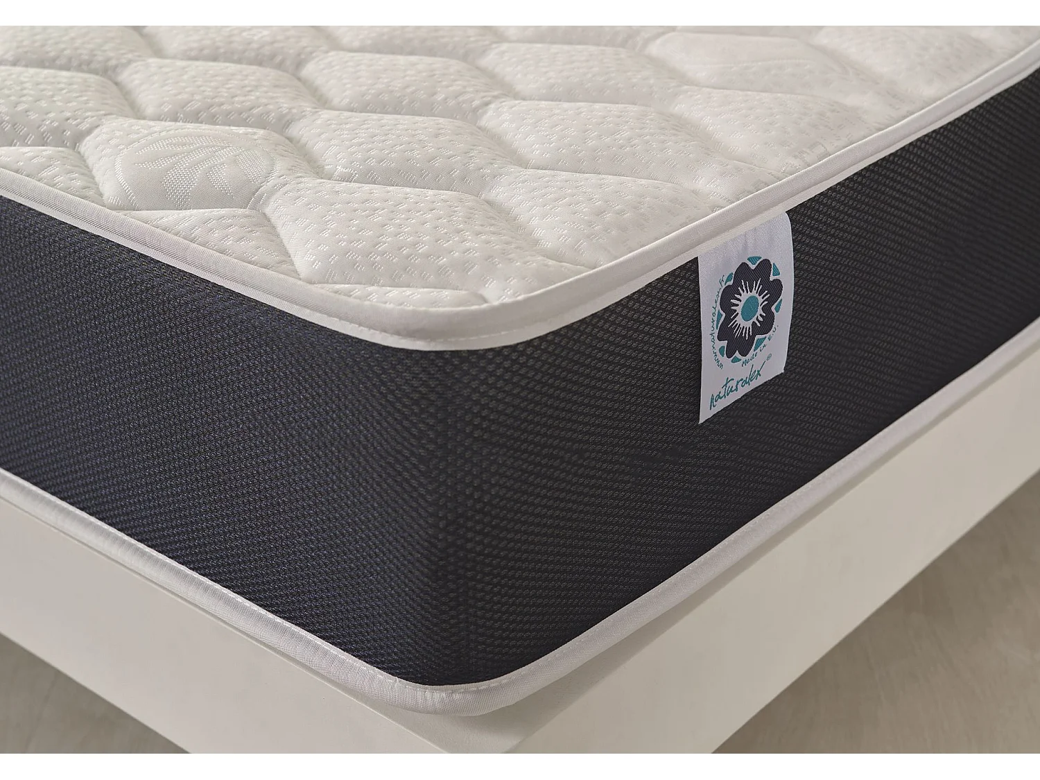 Naturalex - Matelas Ergolatex 140x190 cm - Multicouches HR - Blue Latex - Très Épais 24 cm, Mousse à mémoire de forme, 7 zones, Athermique - 2 faces été, hiver