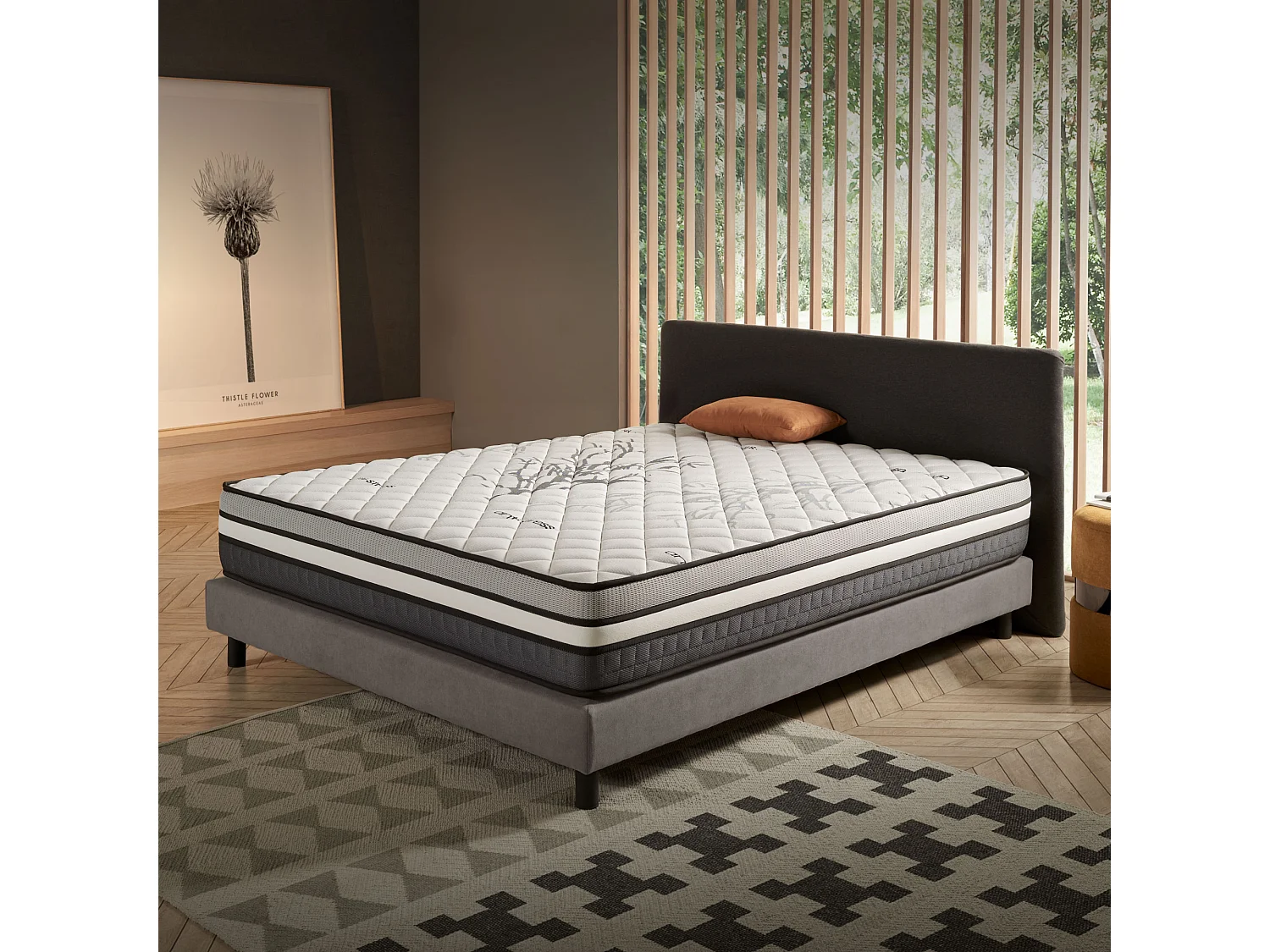 Cosmos - Matelas Solar à ressorts ensachés 140x190  cm - Épais 24 cm - Visco Thermorégulateur - Tissu Premium - Haute Qualité - Respirabilité optimale