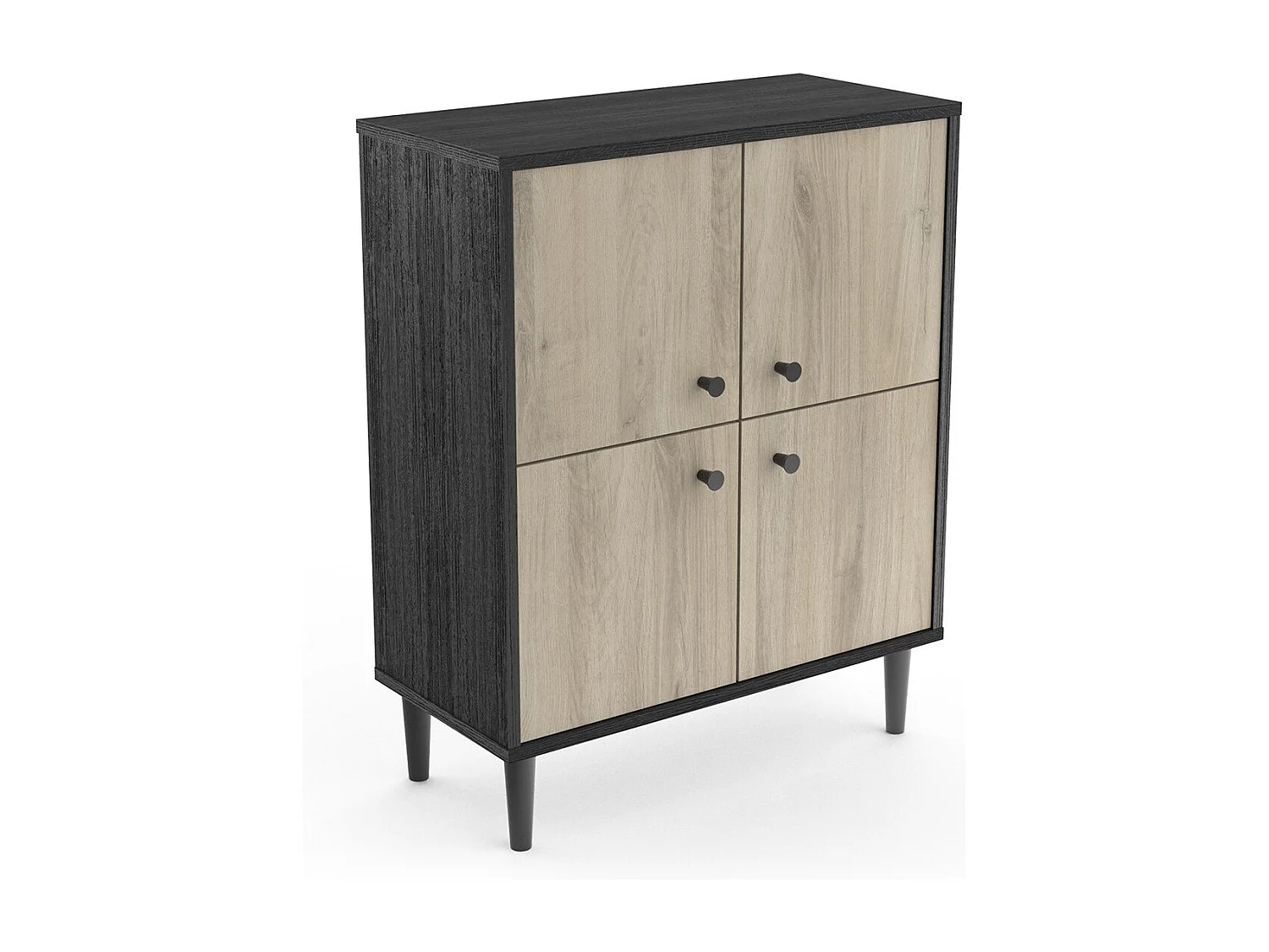 Petit Buffet 4 Portes Effet Bois L61cm - ARTY