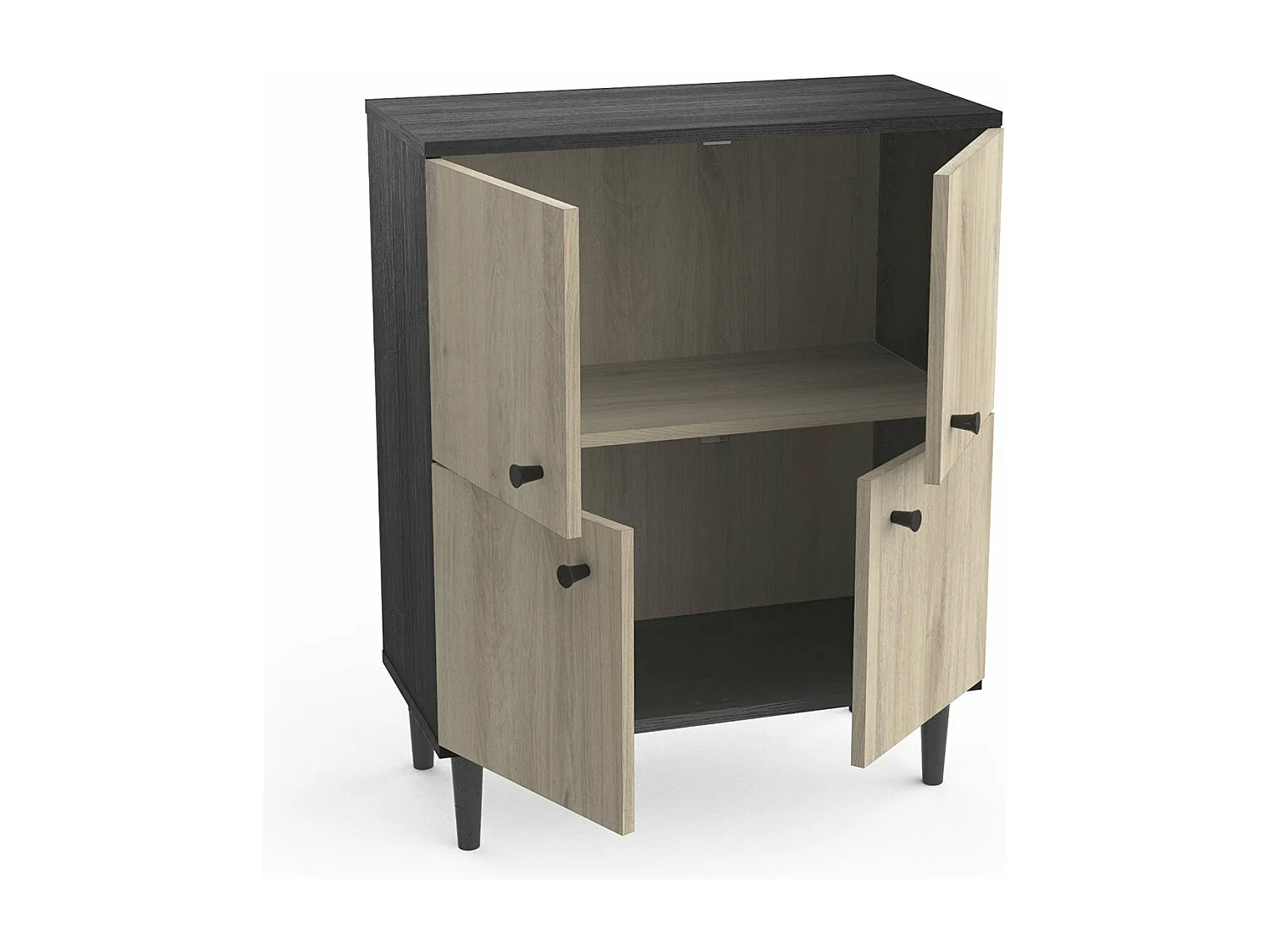 Klein 4-deurs houteffect buffet L61cm - ARTY