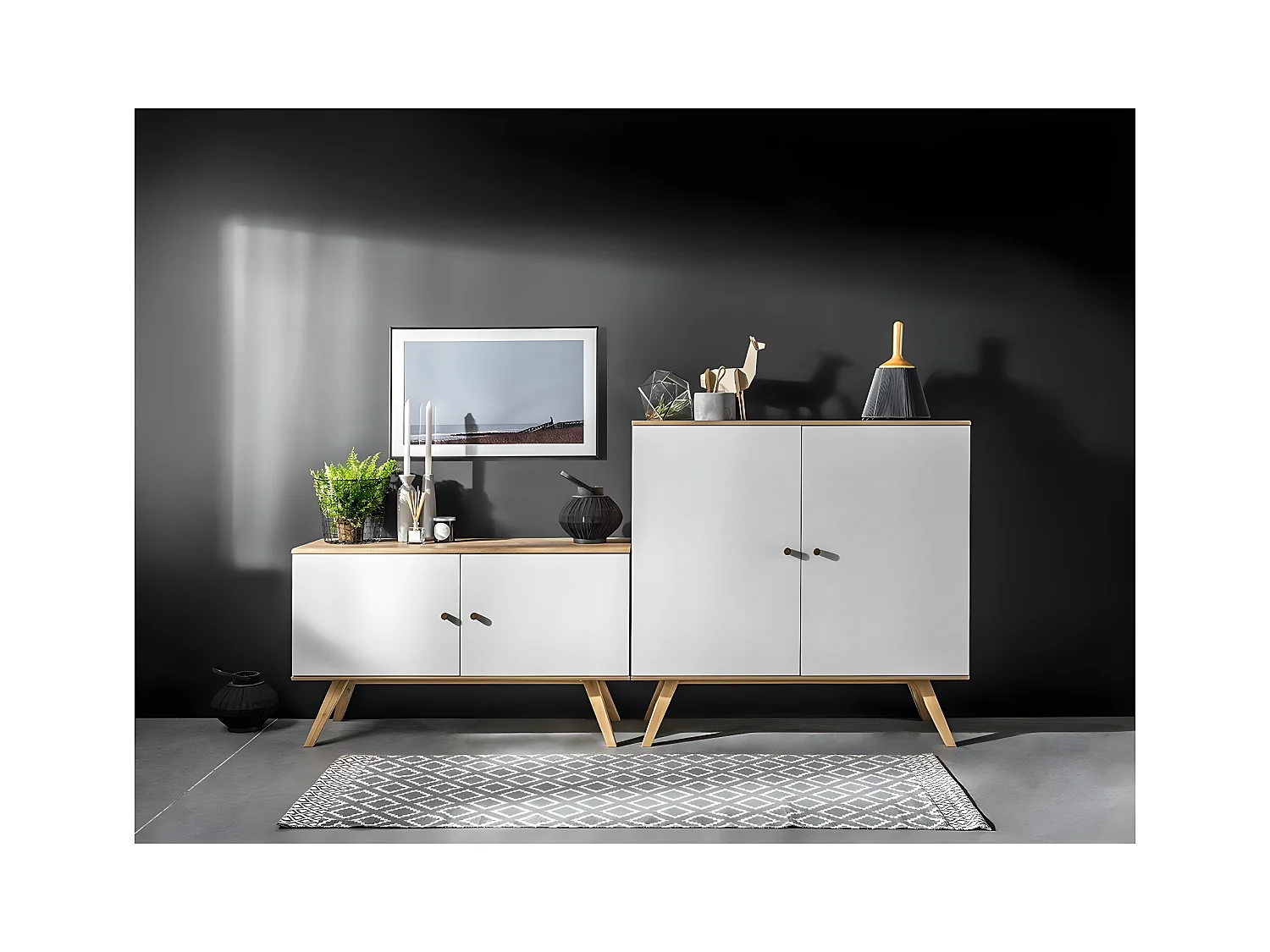 Buffet bas 2 portes L120 cm - NATURE
