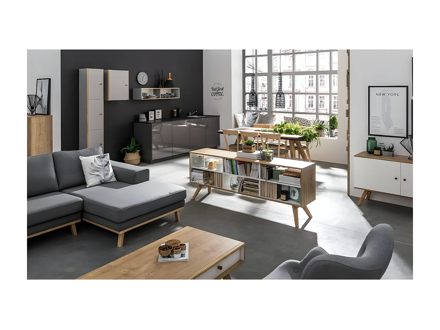 Buffet bas 2 portes L120 cm - NATURE