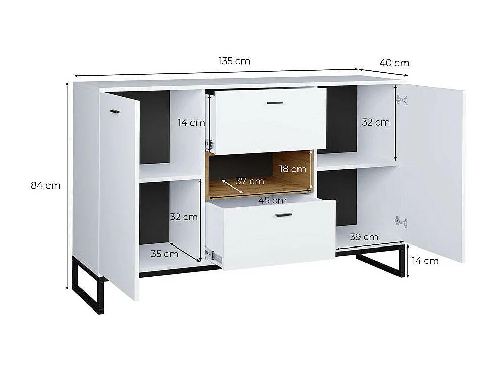 Buffet 2 portes et 2 tiroirs Olie