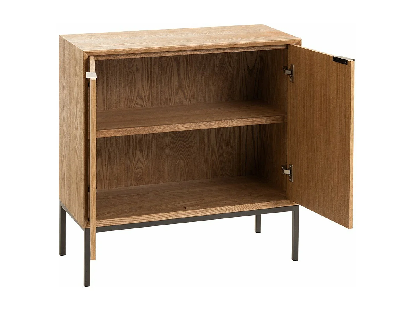 Opbergmeubel met 2 naturel houten deuren Victoria L 80 cm