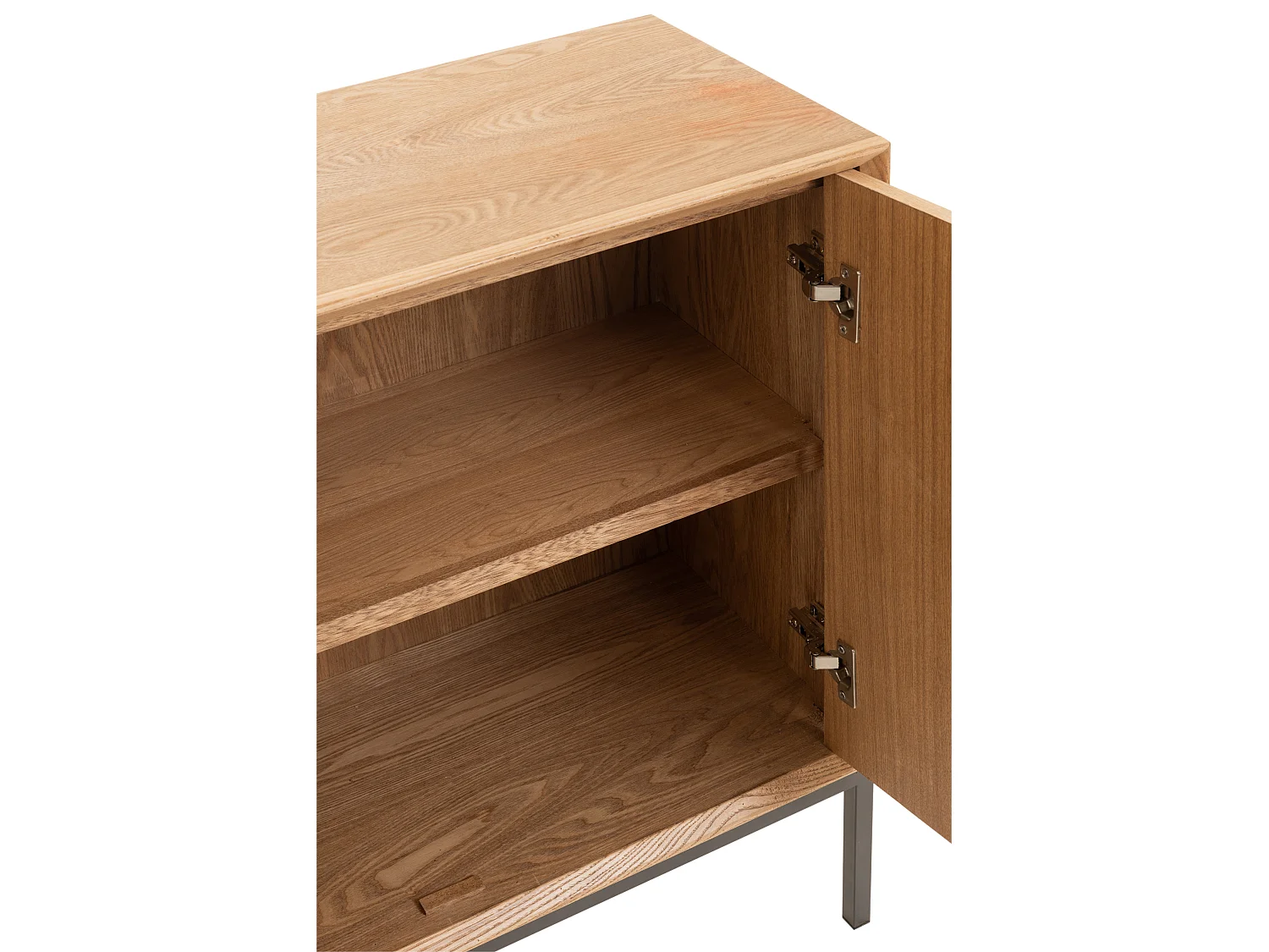 Opbergmeubel met 2 naturel houten deuren Victoria L 80 cm