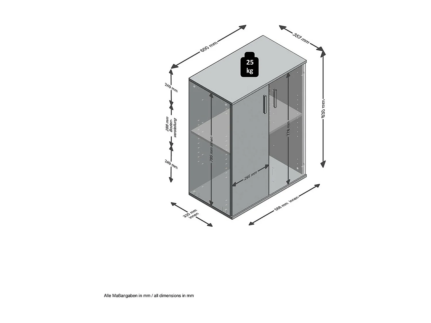 Buffet 3 deuren en 4 laden L160 cm Beton en Wit - Albi