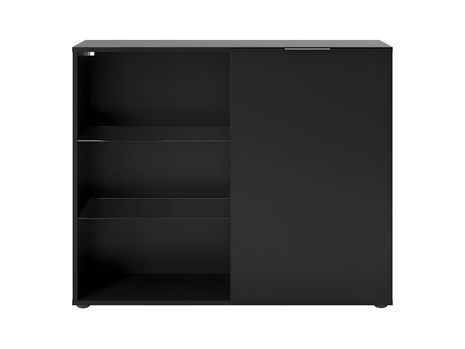 Commode 1 Porte 3 Étagères L99cm - Dark