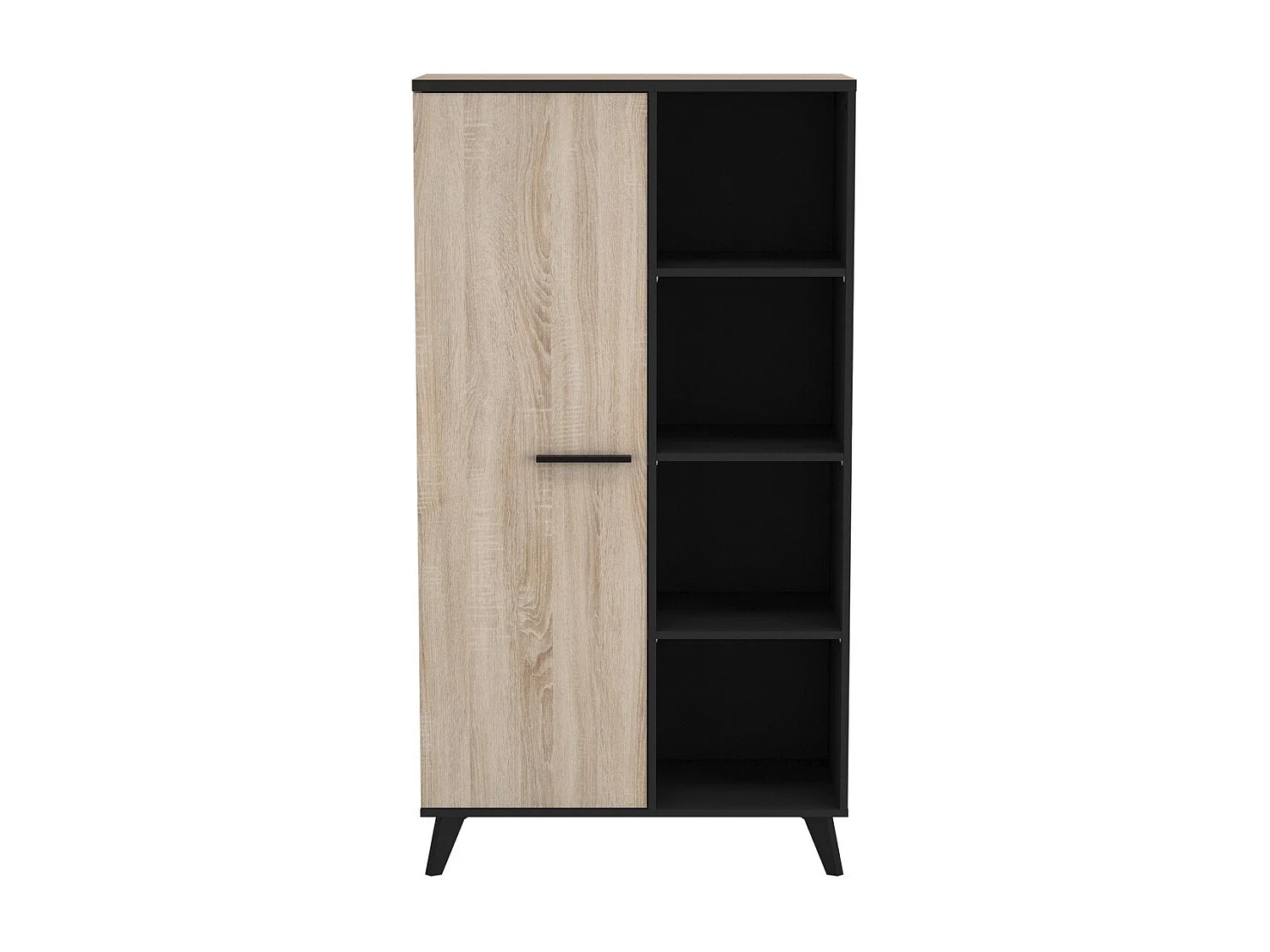 Buffet Haut 1 Porte et 4 Niches L83 x H154 cm - Wayne