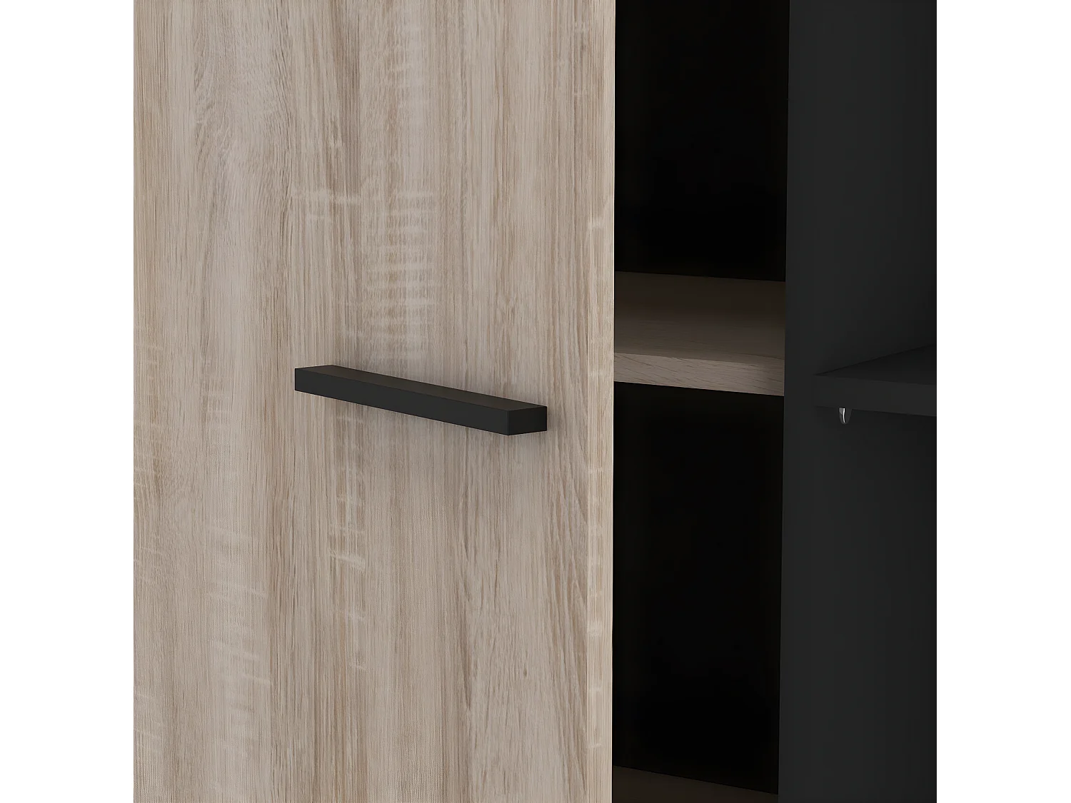 Buffet Haut 1 Porte et 4 Niches L83 x H154 cm - Wayne