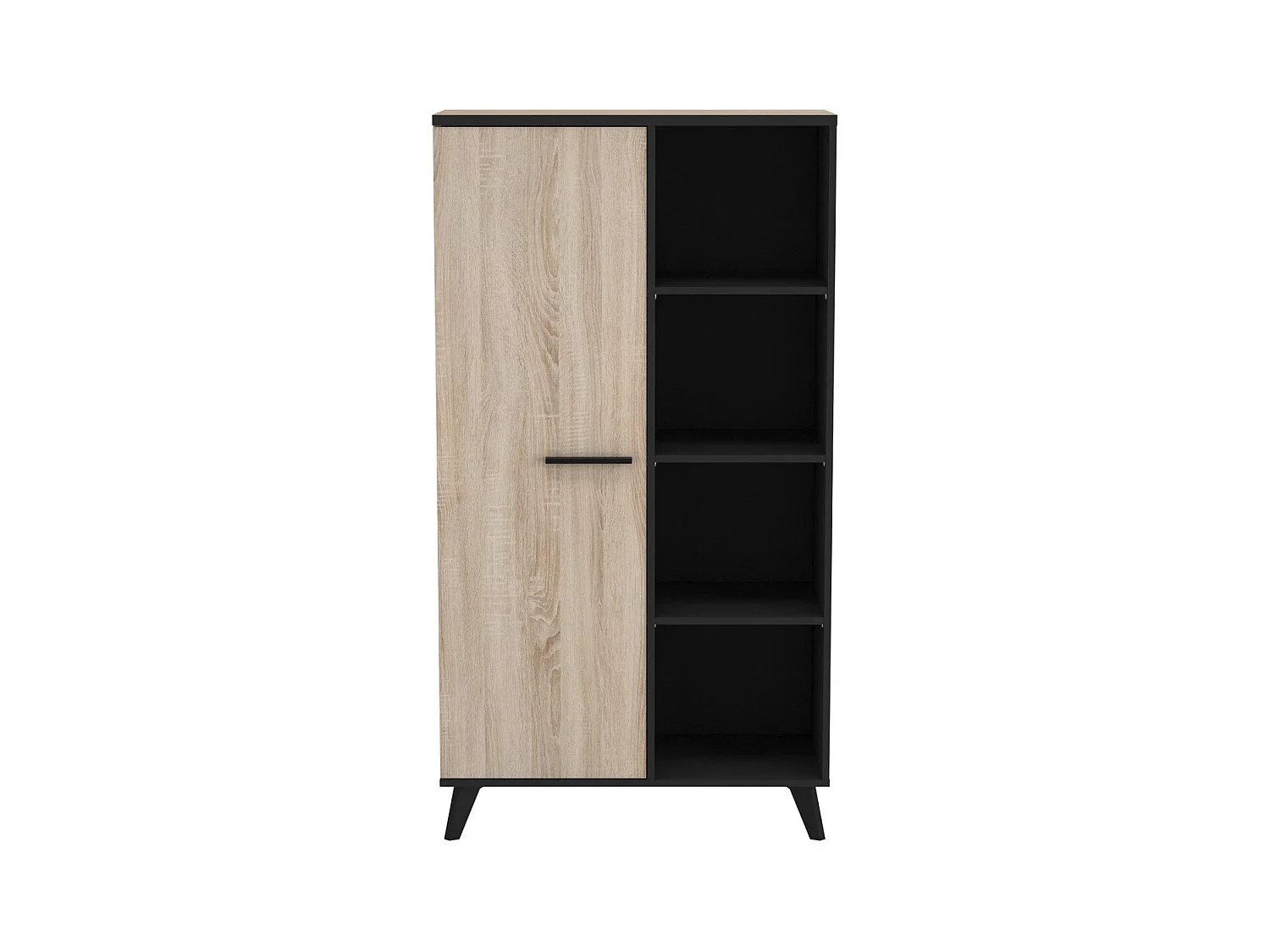 Buffet Haut 1 Porte et 4 Niches L83 x H154 cm - Wayne