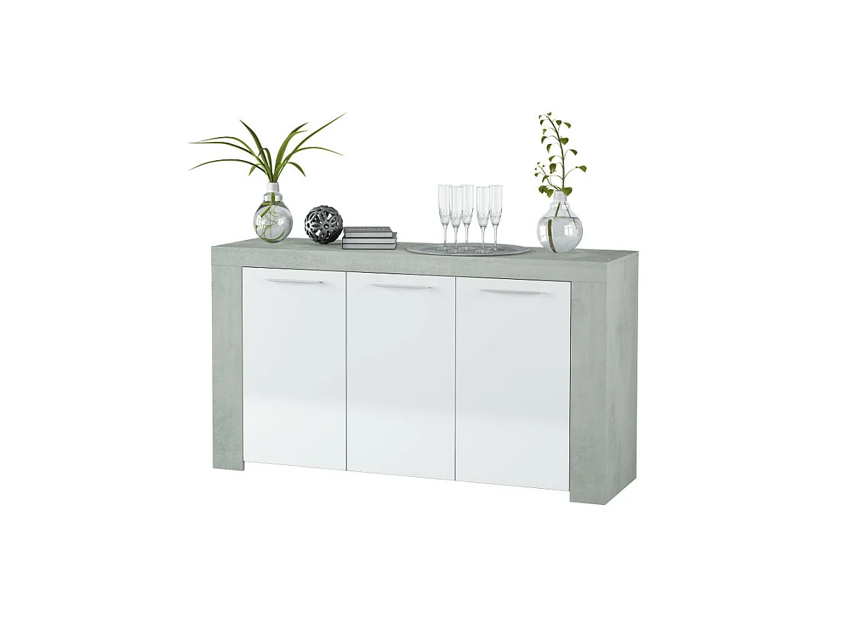 Aparador Urban 3 puertas blanco/cemento 80x144x42 cm
