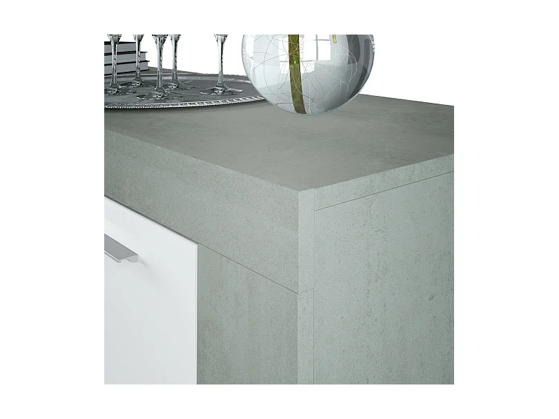 Aparador Urban 3 puertas blanco/cemento 80x144x42 cm