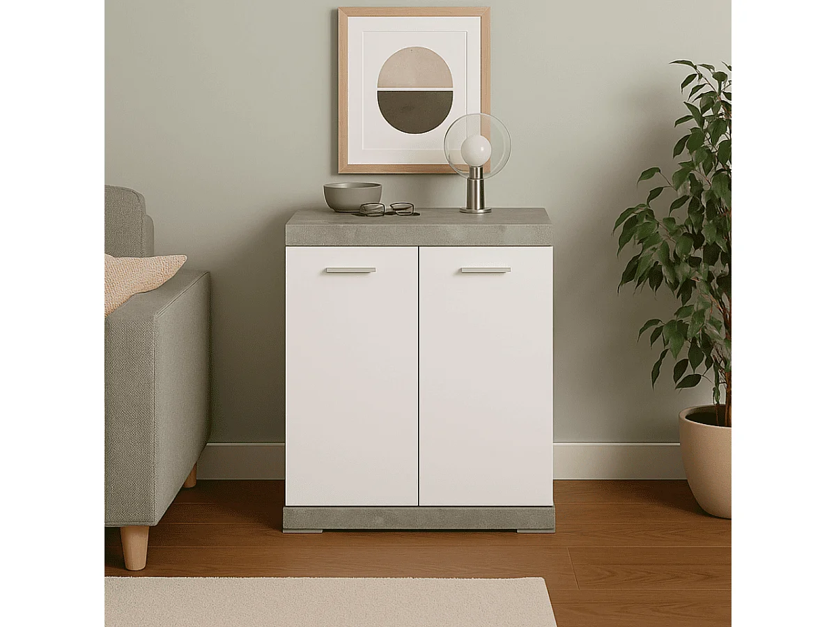 Buffet avec 2 Portes et Étagère Intérieure L80cm - Bristol