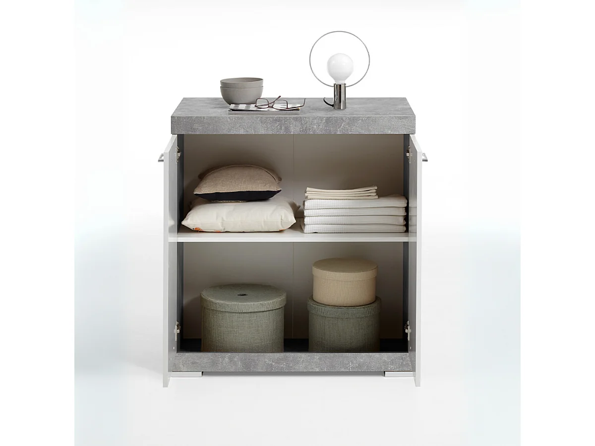 Buffet avec 2 Portes et Étagère Intérieure L80cm - Bristol