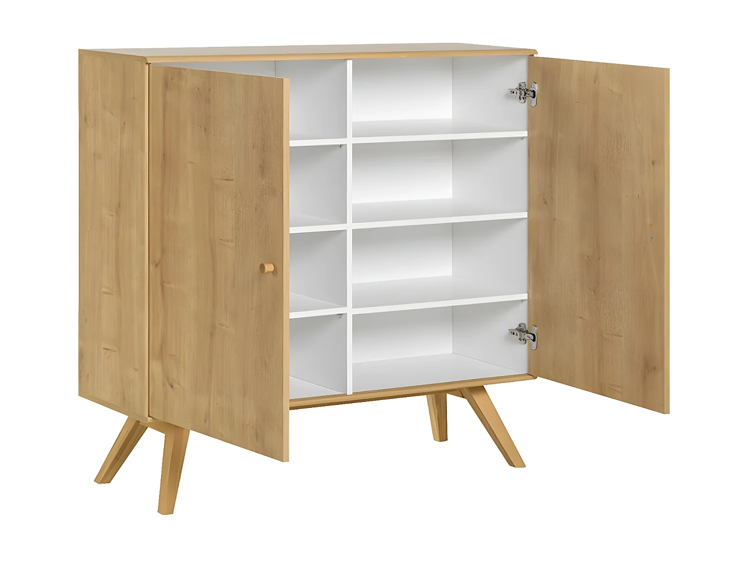 Sideboard mit 2 Türen und 6 inneren Regalen L120 cm - NATURE