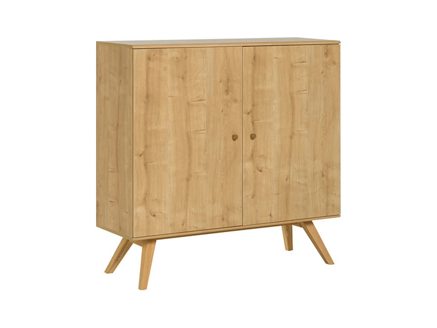 Buffet 2 portes et 6 étagères intérieures L120 cm - NATURE