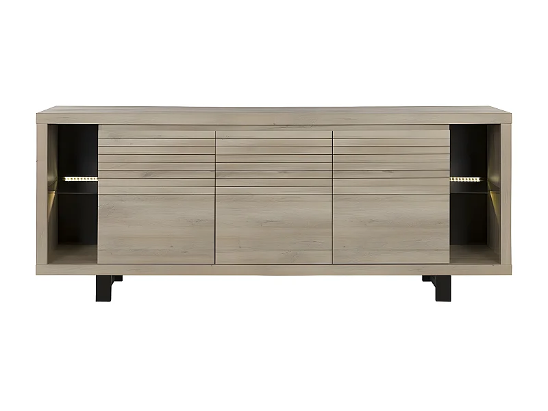 Buffet bajo de 3 puertas roble L220cm - Fabricación Francesa