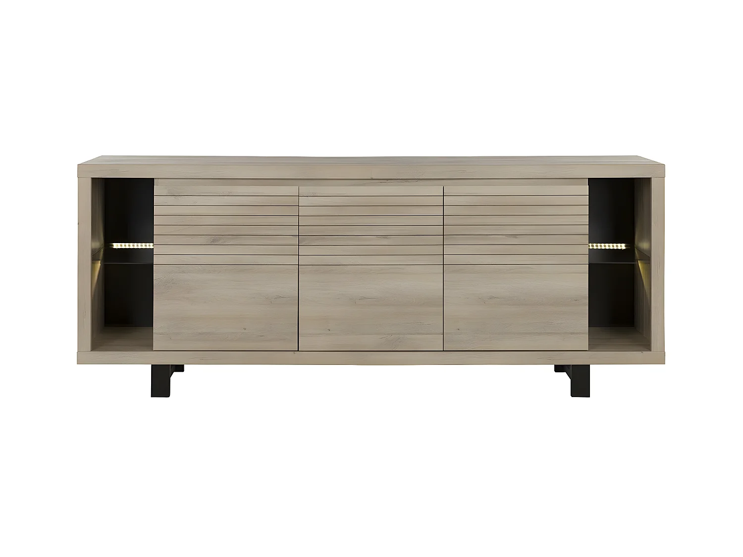Buffet bas 3 portes chêne L220cm - Fabrication Française