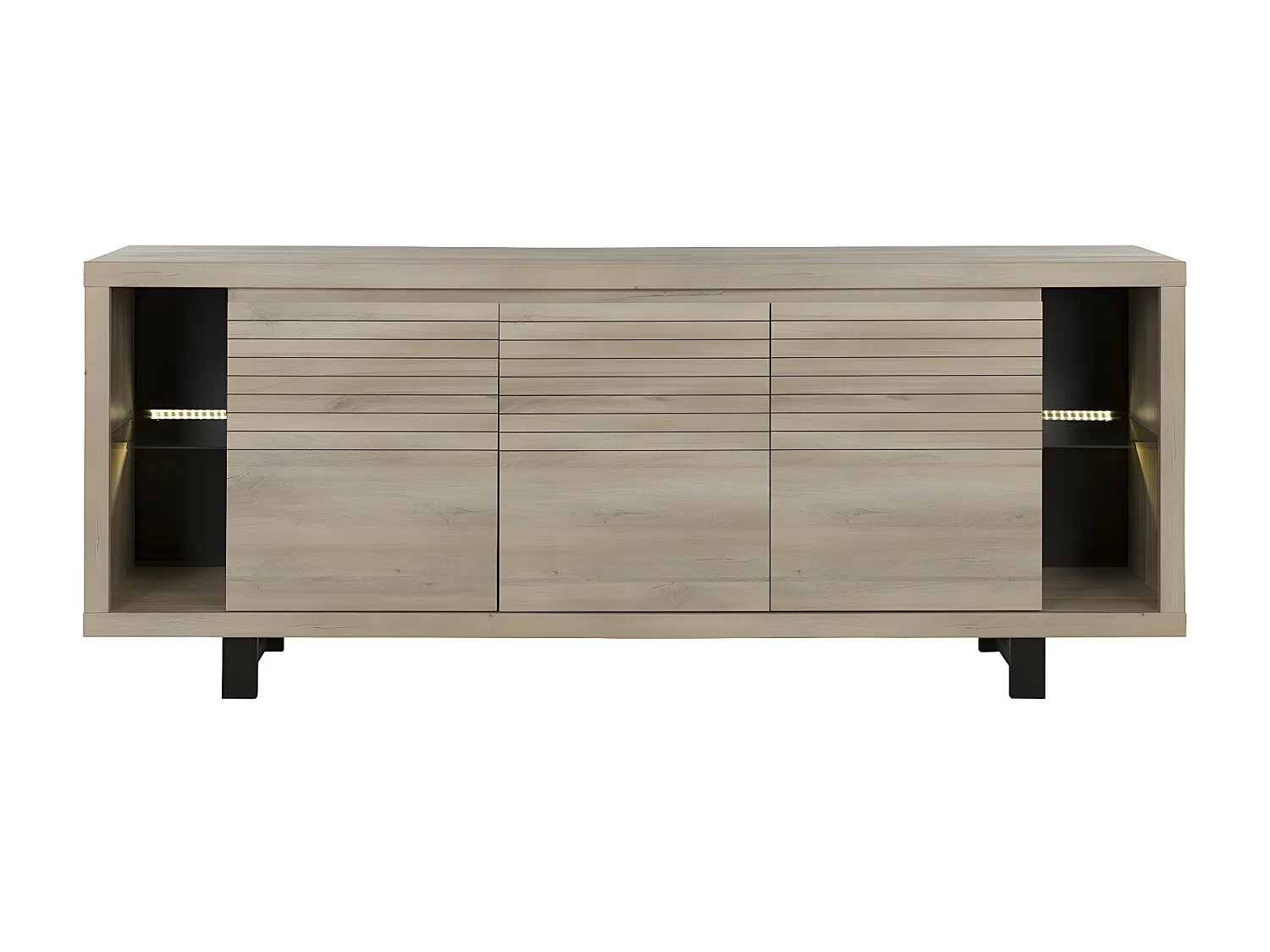 Buffet bas 3 portes chêne L220cm - Fabrication Française