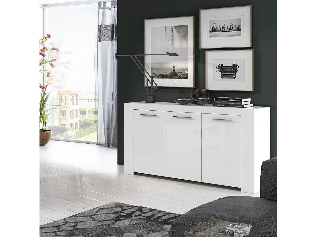 Buffet 3 Türen Urban - Weiß Artik 144 cm