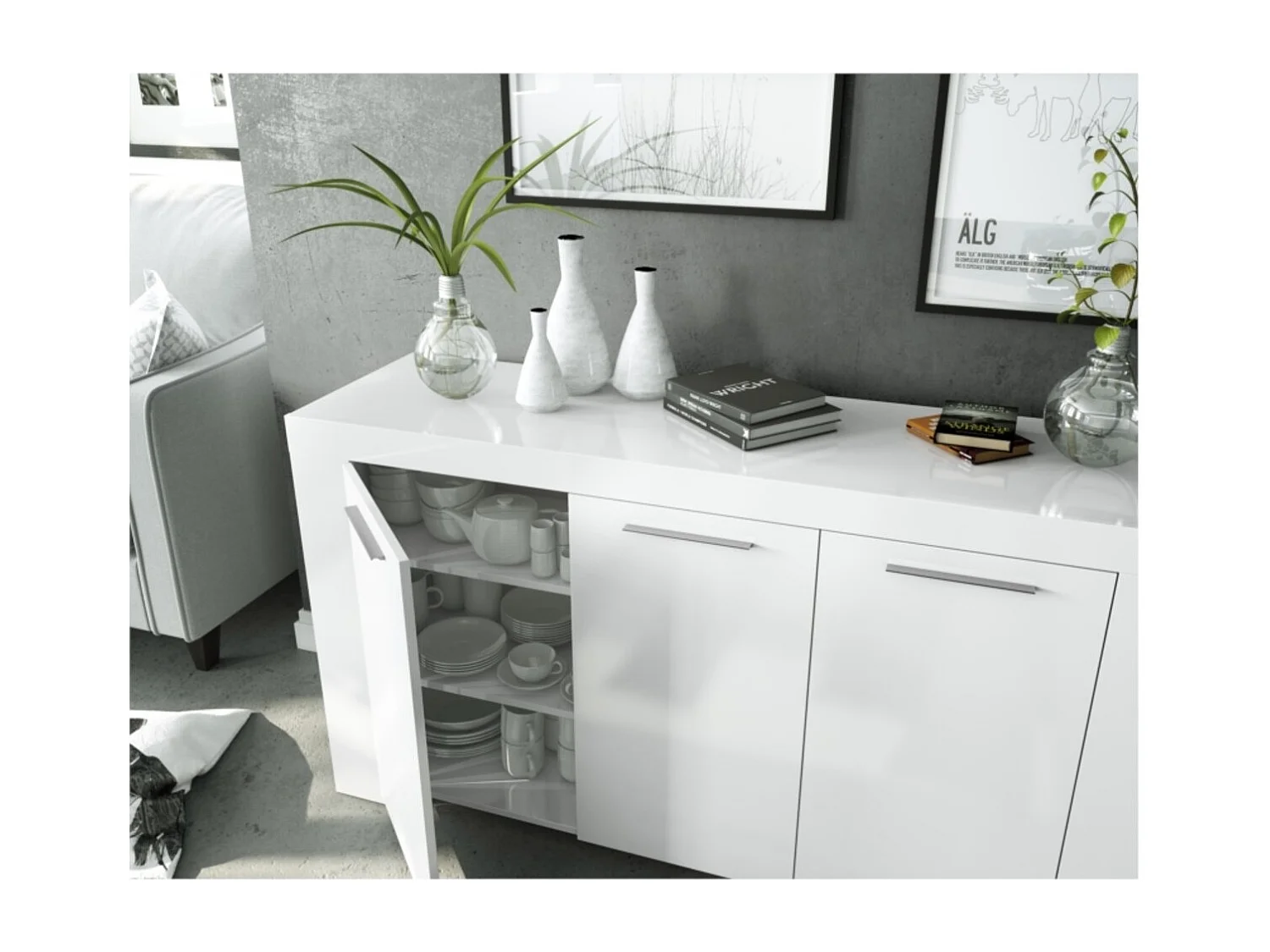 Buffet 3 portas Urban - Branco Artik 144 cm