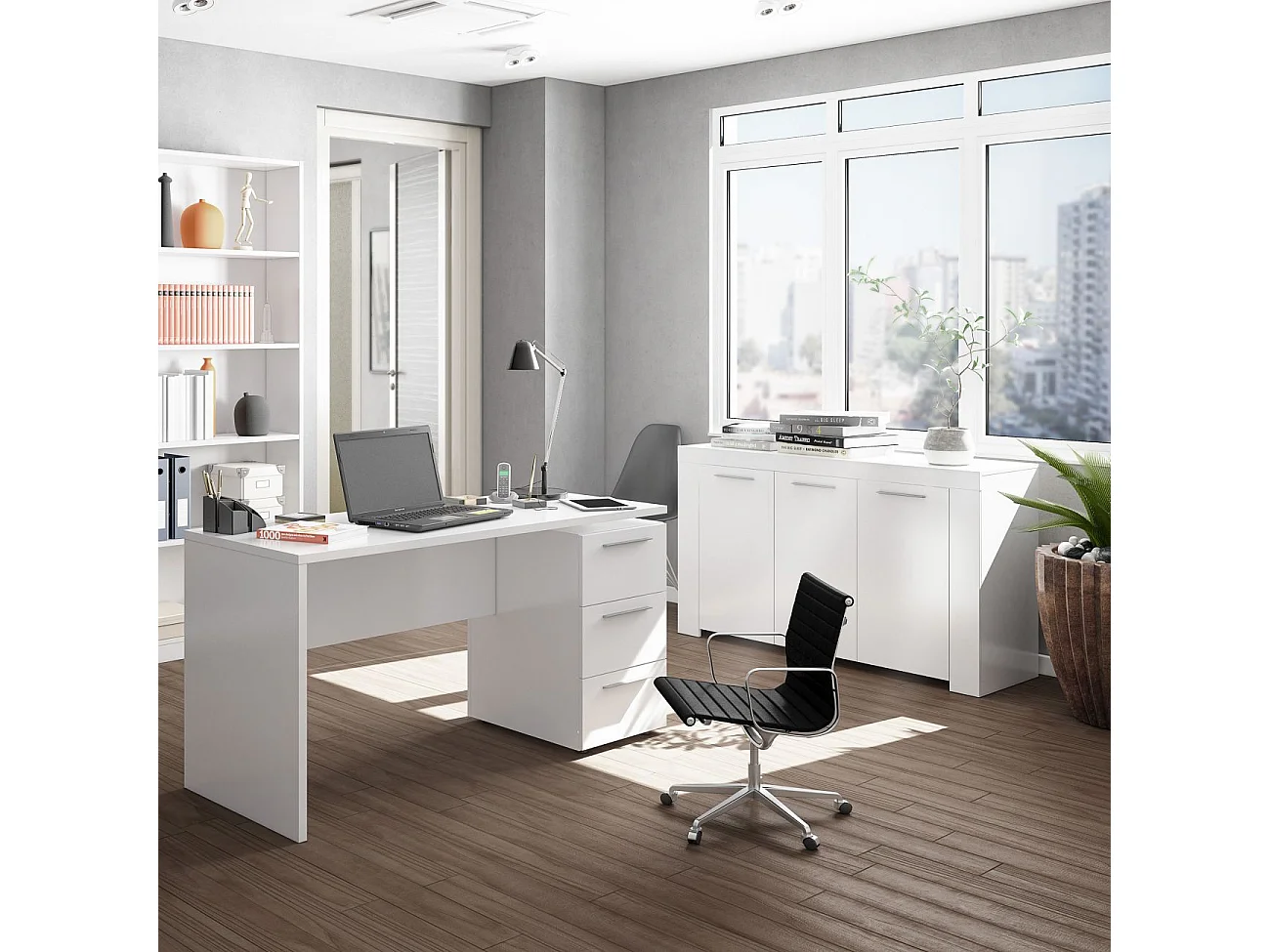 Buffet 3 portas Urban - Branco Artik 144 cm