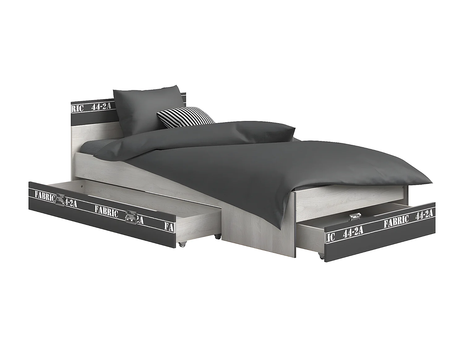 Bett mit Stauraumschublade 90x200 cm - Fabric