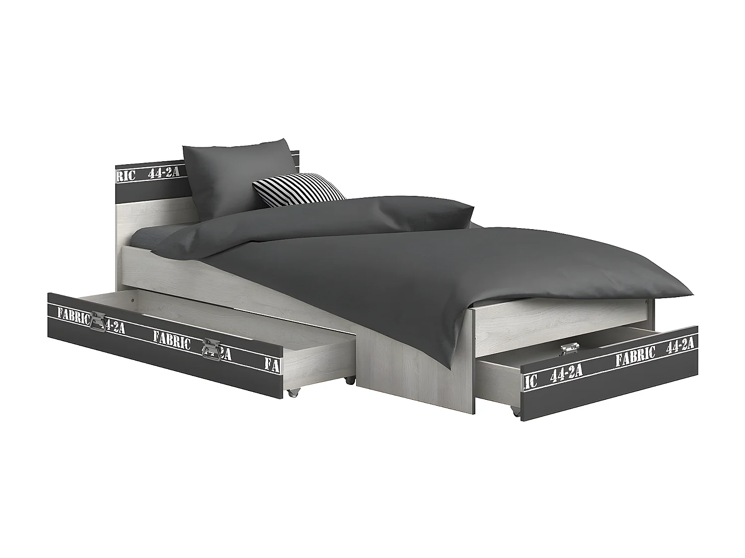 Bett mit Stauraumschublade 90x200 cm - Fabric