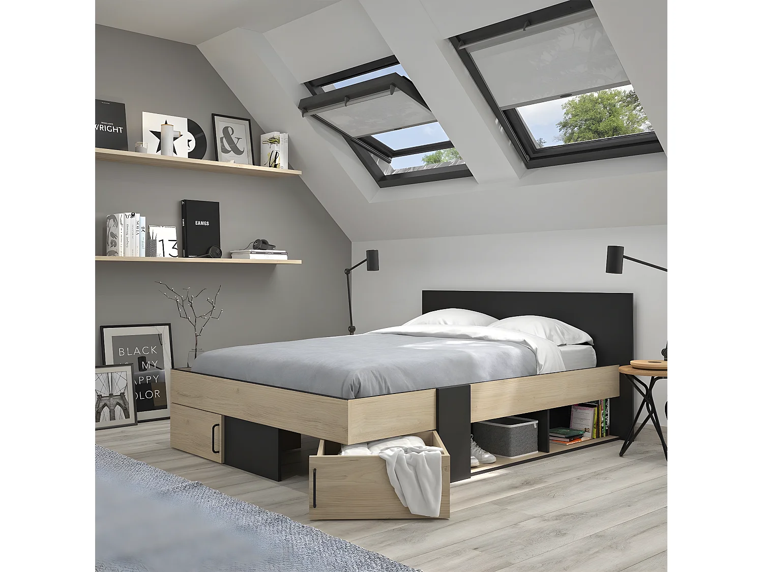 Lit avec Rangements 160x200 cm - Swive