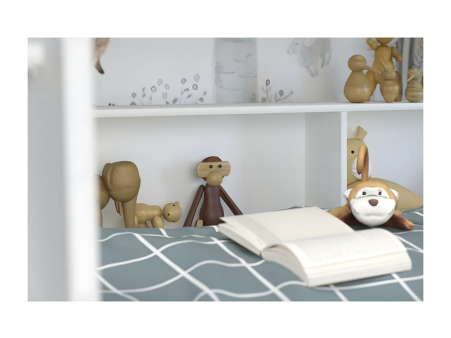 Lits Superposés avec Niches de rangement - 90x200 cm - Leo