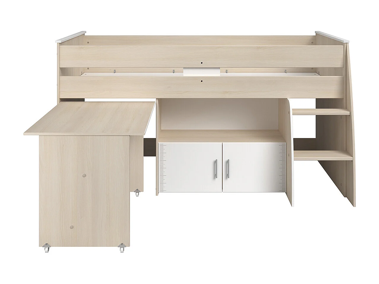 Lit Mezzanine Combiné avec Bureau, Couchage 90x200 cm - Charly