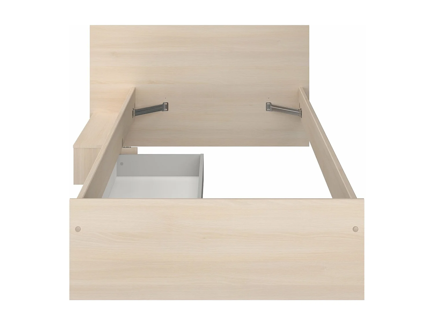 Lit avec rangements marche et tiroir Charly couchage 90x190