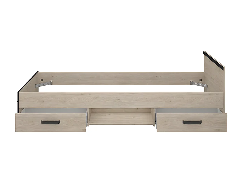 Bett mit 2 Schubladen mit Stauraum Liegefläche 90x200 - Nashville