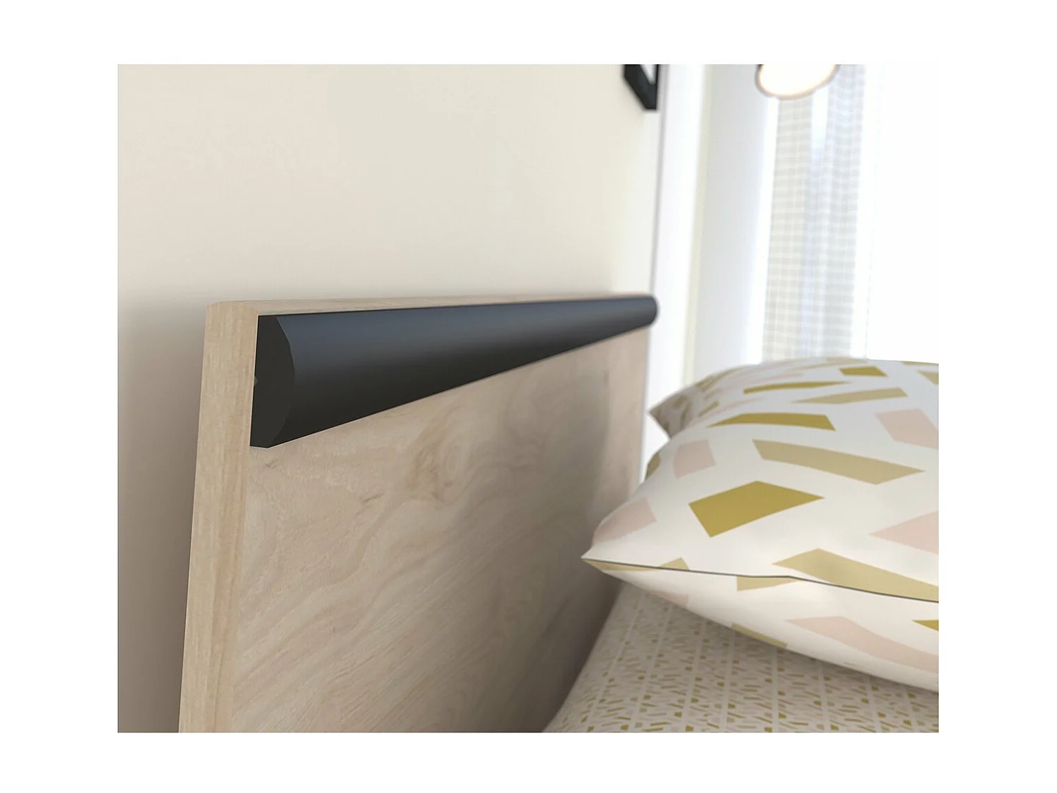 Lit avec 2 tiroirs de rangement couchage 90x200 - Nashville