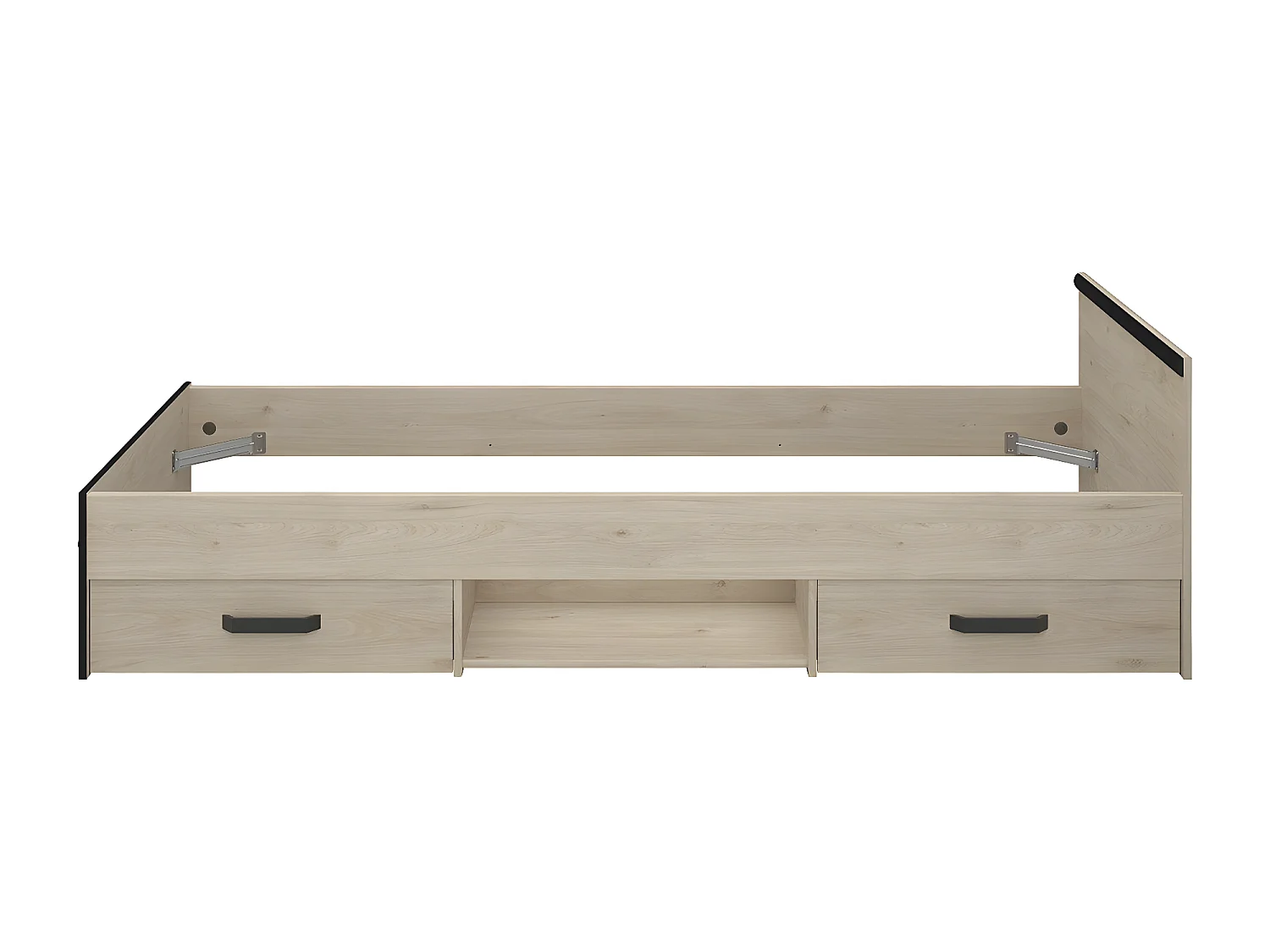 Lit avec 2 tiroirs de rangement couchage 90x200 - Nashville