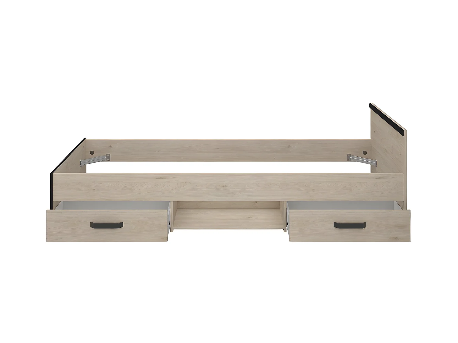 Lit avec 2 tiroirs de rangement couchage 90x200 - Nashville
