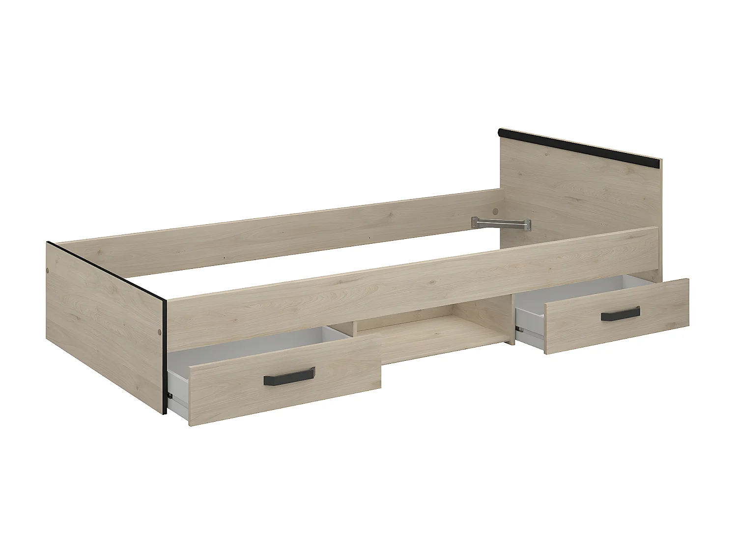 Bett mit 2 Schubladen mit Stauraum Liegefläche 90x200 - Nashville