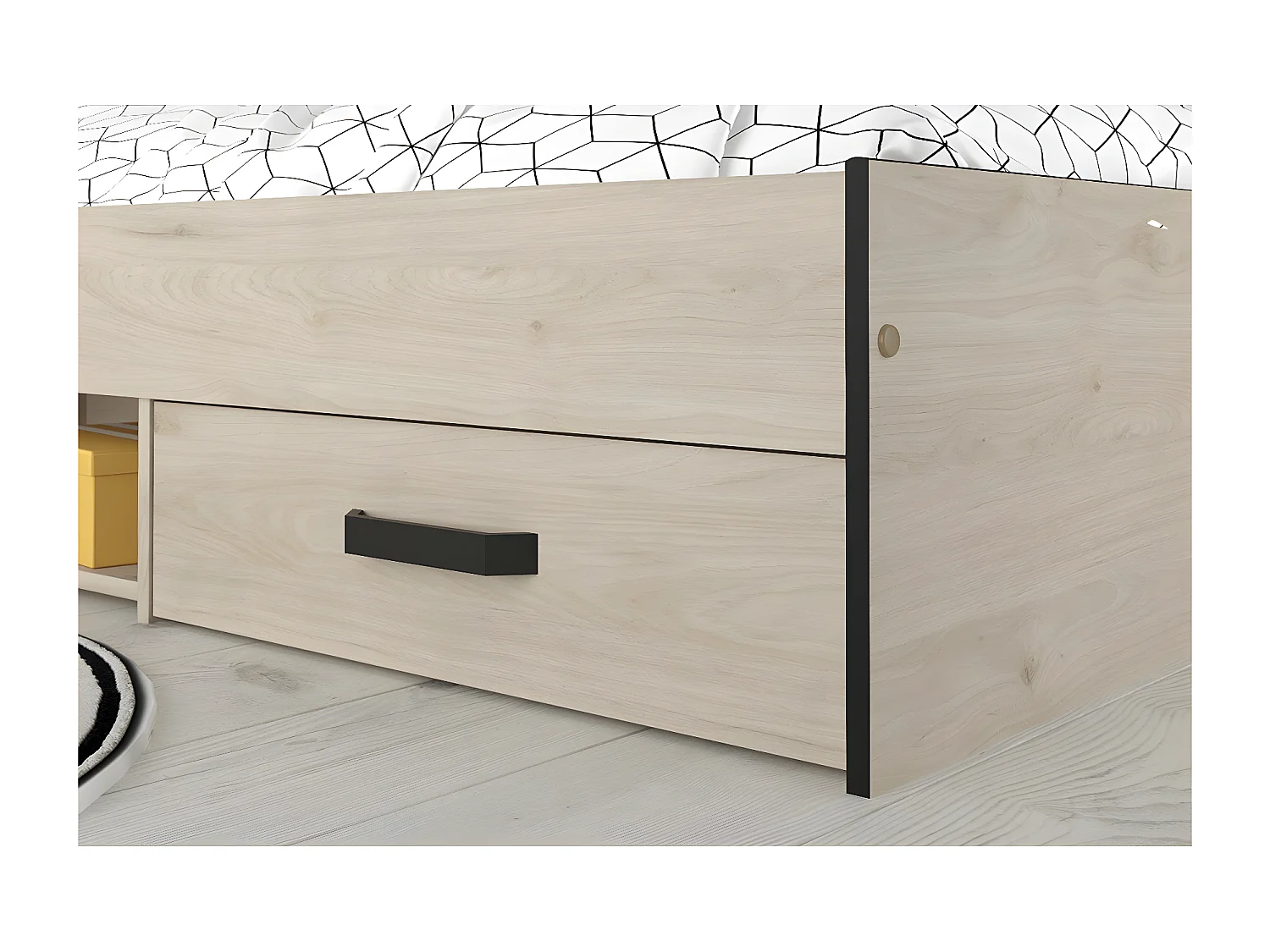 Bett mit 2 Schubladen mit Stauraum Liegefläche 90x200 - Nashville