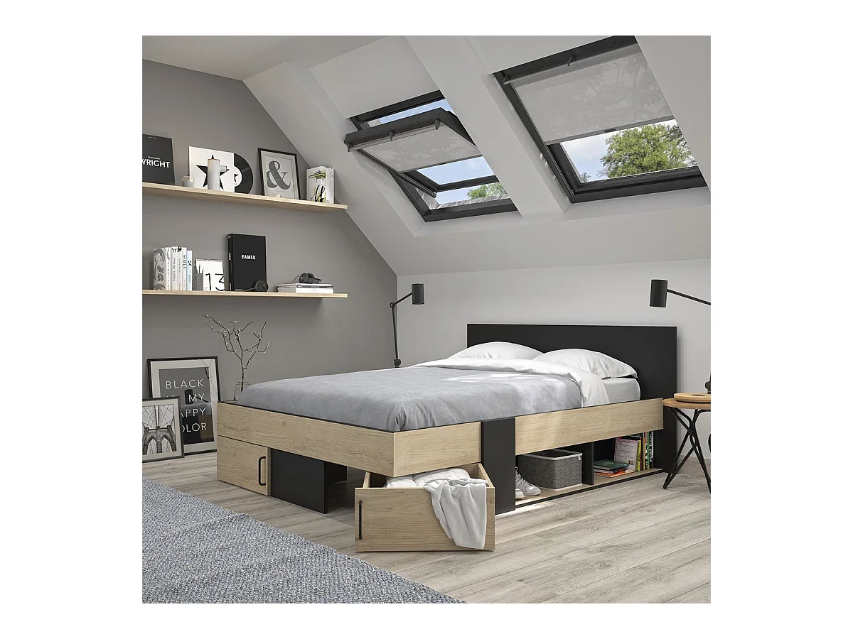 Cama con almacenaje 140 x 190 cm
