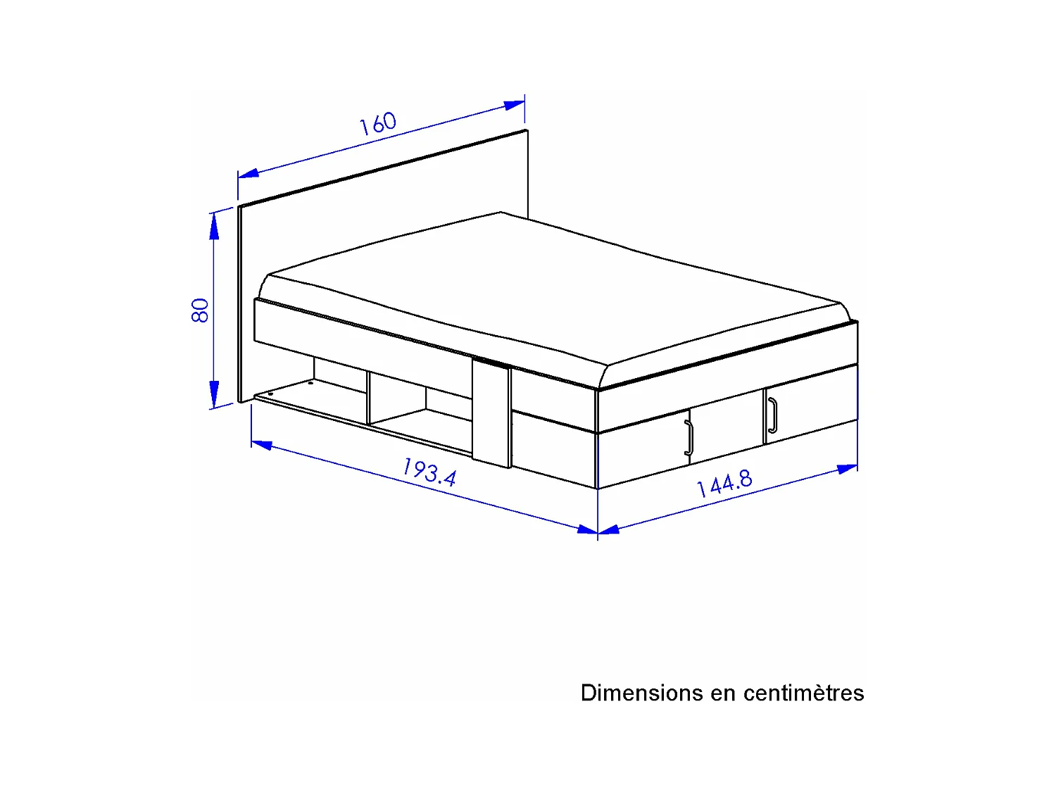 Cama con almacenaje 140 x 190 cm