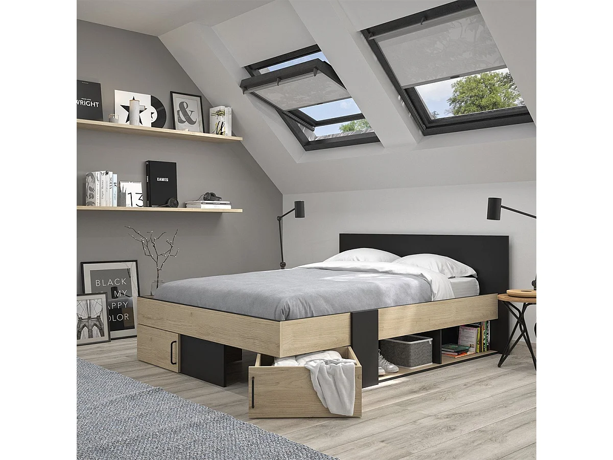 Lit avec Rangements 140x190cm - Swivel