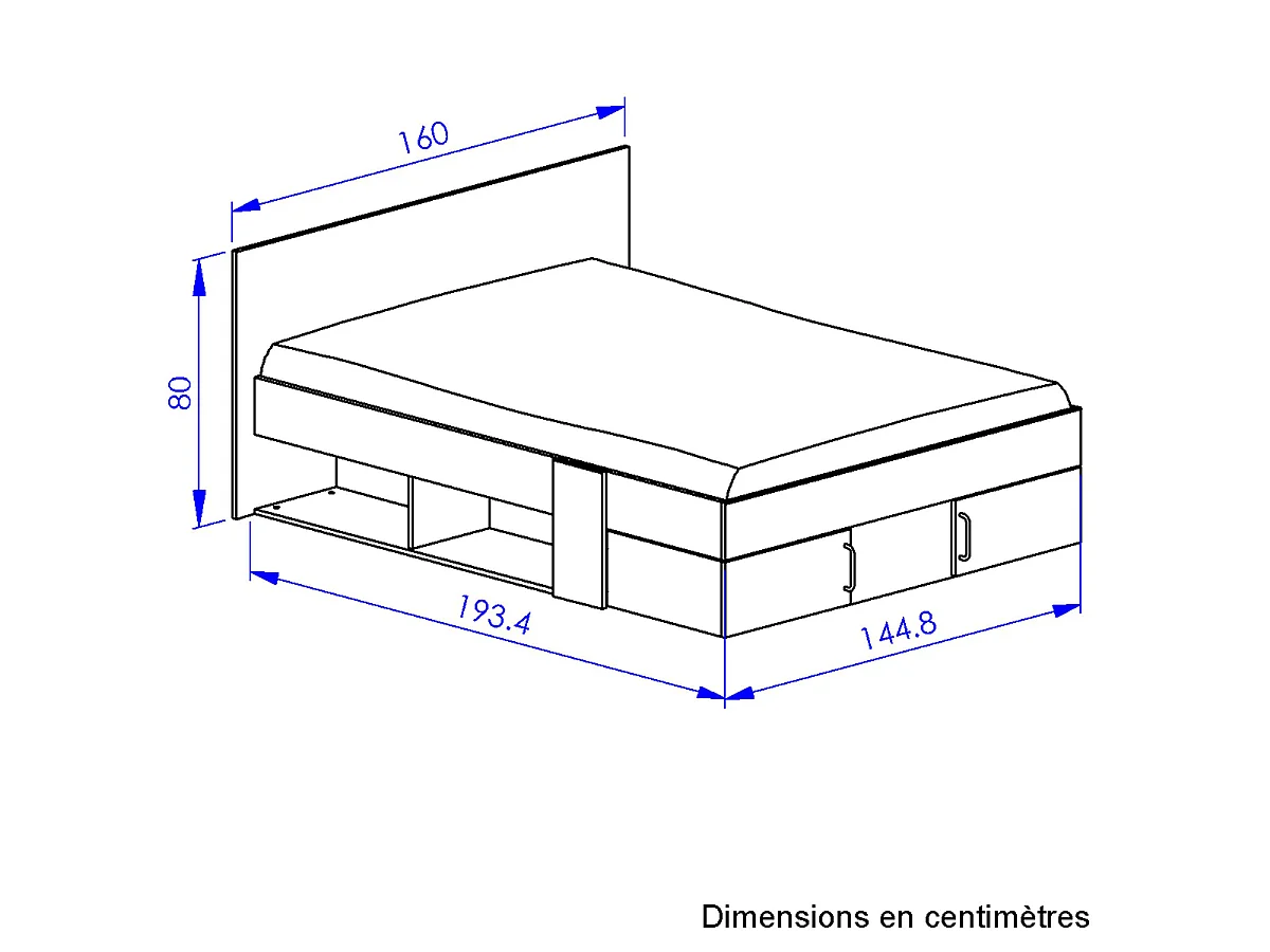 Lit avec Rangements 140x190cm - Swivel