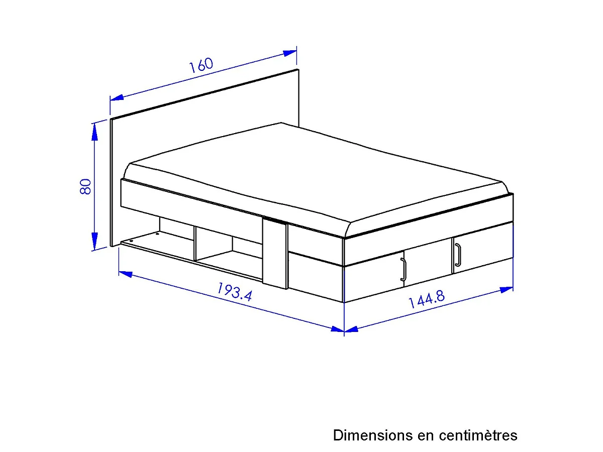 Lit avec Rangements 140x190cm - Swivel