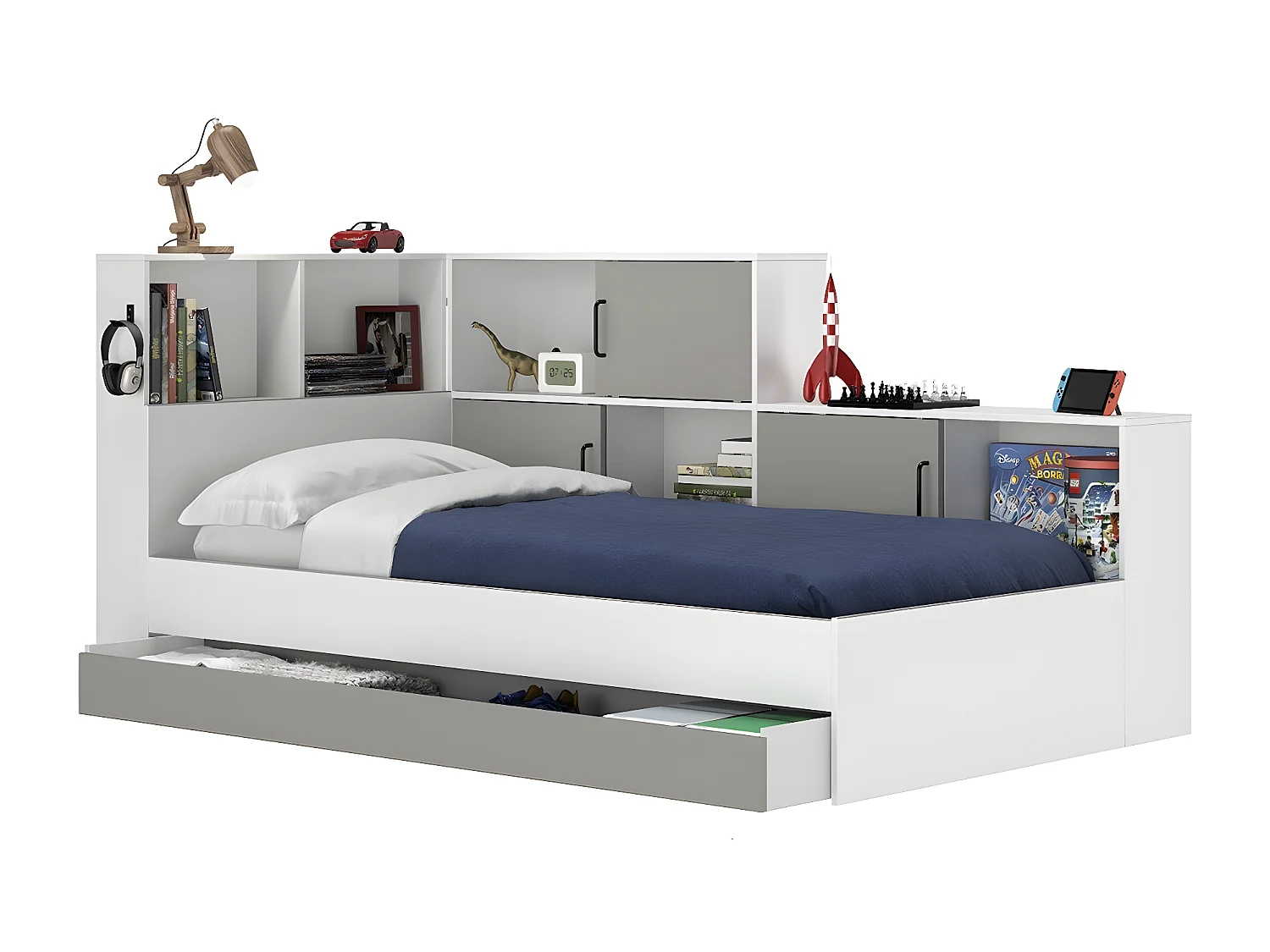 Bett mit Stauraum 90x200 cm - Erwan