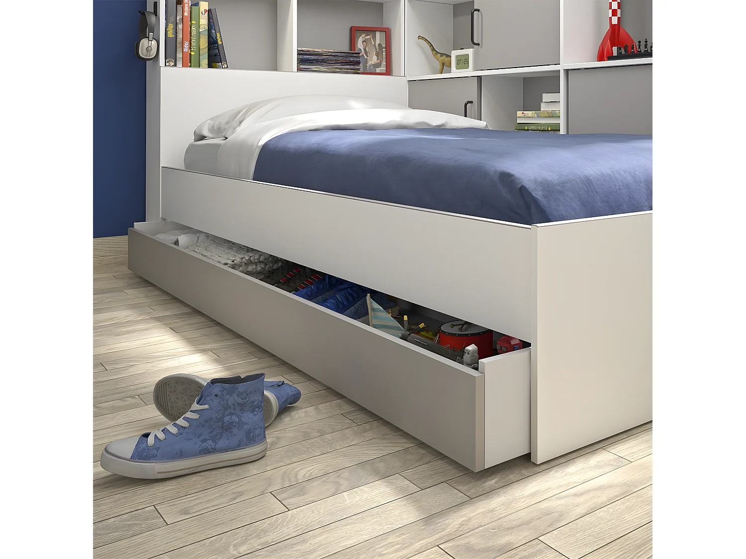 Bett mit Stauraum 90x200 cm - Erwan