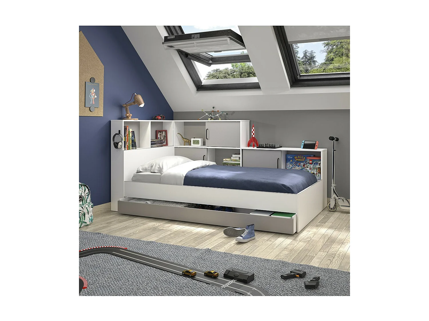 Bed met opbergruimte 90x200 cm - Erwan