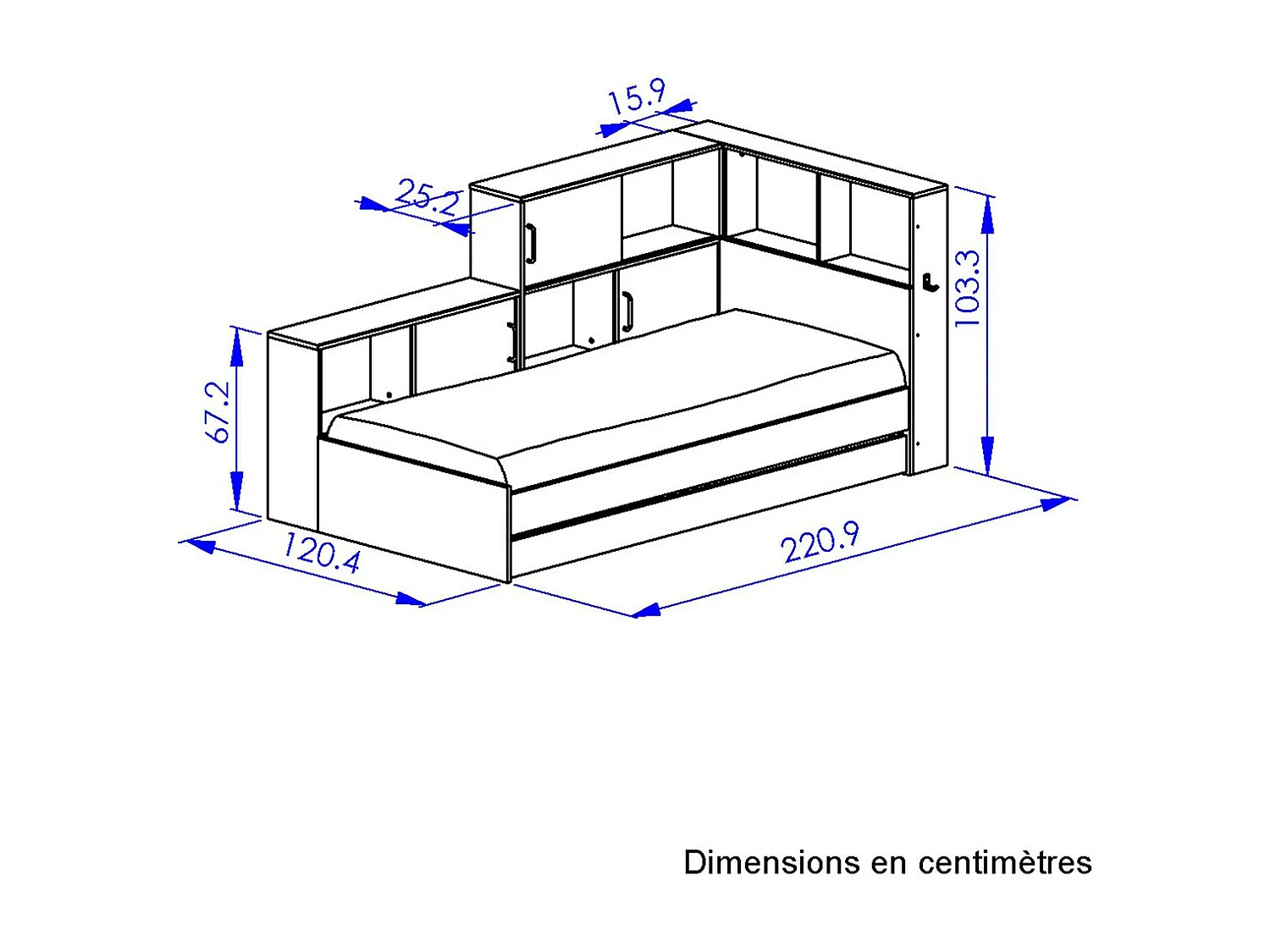 Bed met opbergruimte 90x200 cm - Erwan