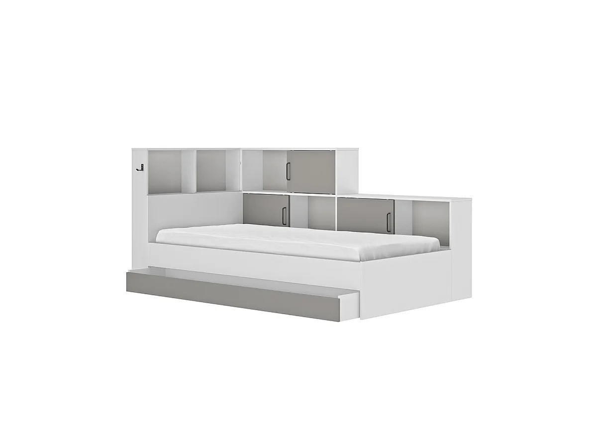 Letto con cassetti e mensole 90x200 cm - Erwan